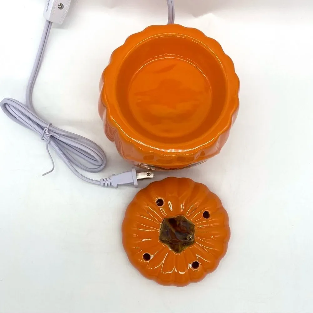 Black Bat Ceramic Pumpkin Happy Halloween Wax Warmer New